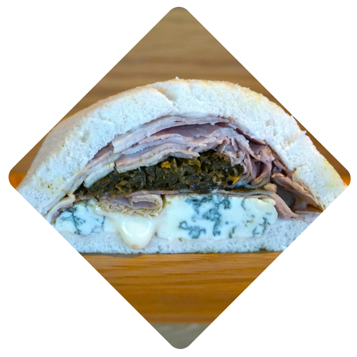 Porchetta friarielli, gorgonzola
